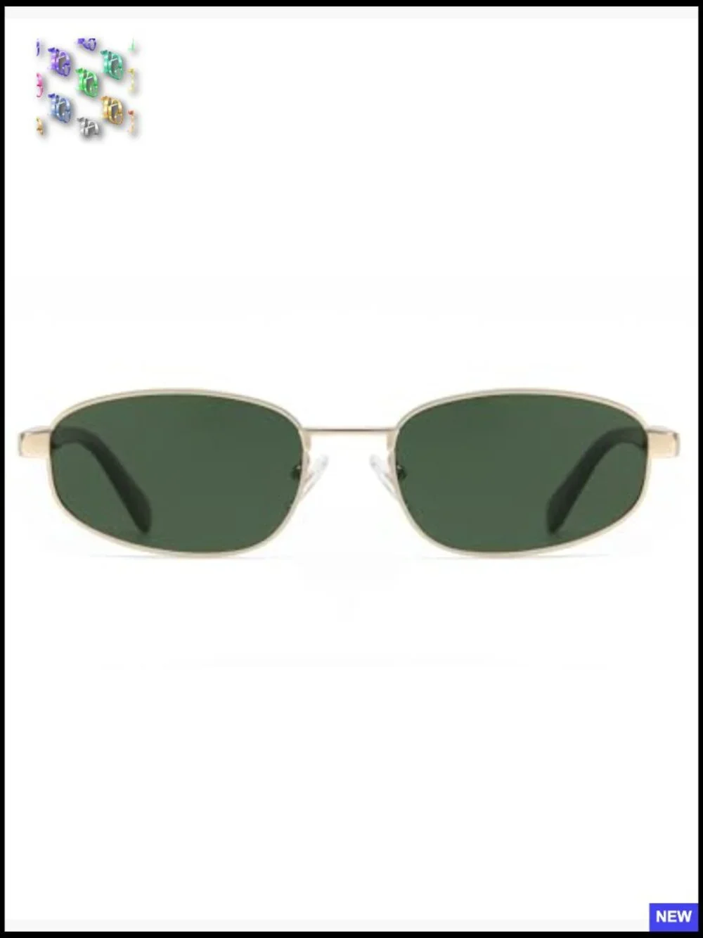 Retro 90s Polarized Oval Rectangle Sunglasses Y2k Hexagon Sunnies - Picture 4 of 7